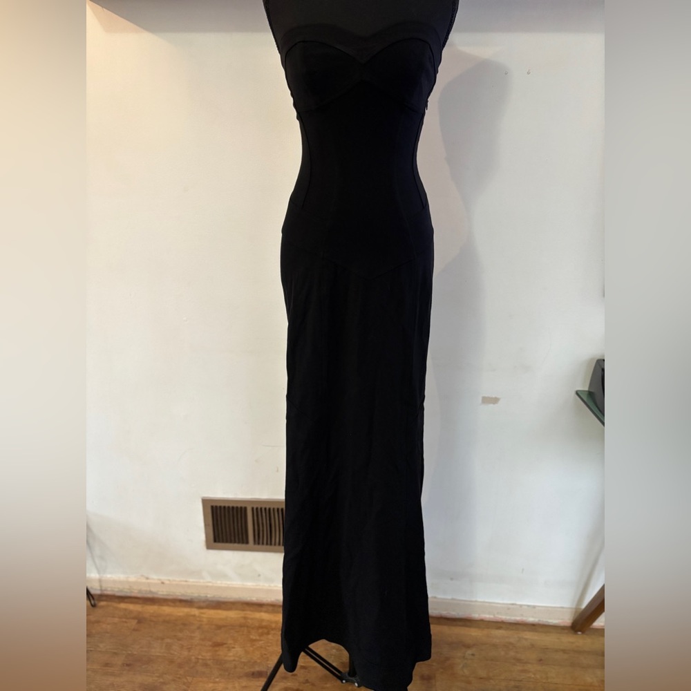 NWOT Diane Von Furstenberg DVF OLSEN GOWN Maxi Dress Corset detail Black SZ 2 - Picture 2 of 9